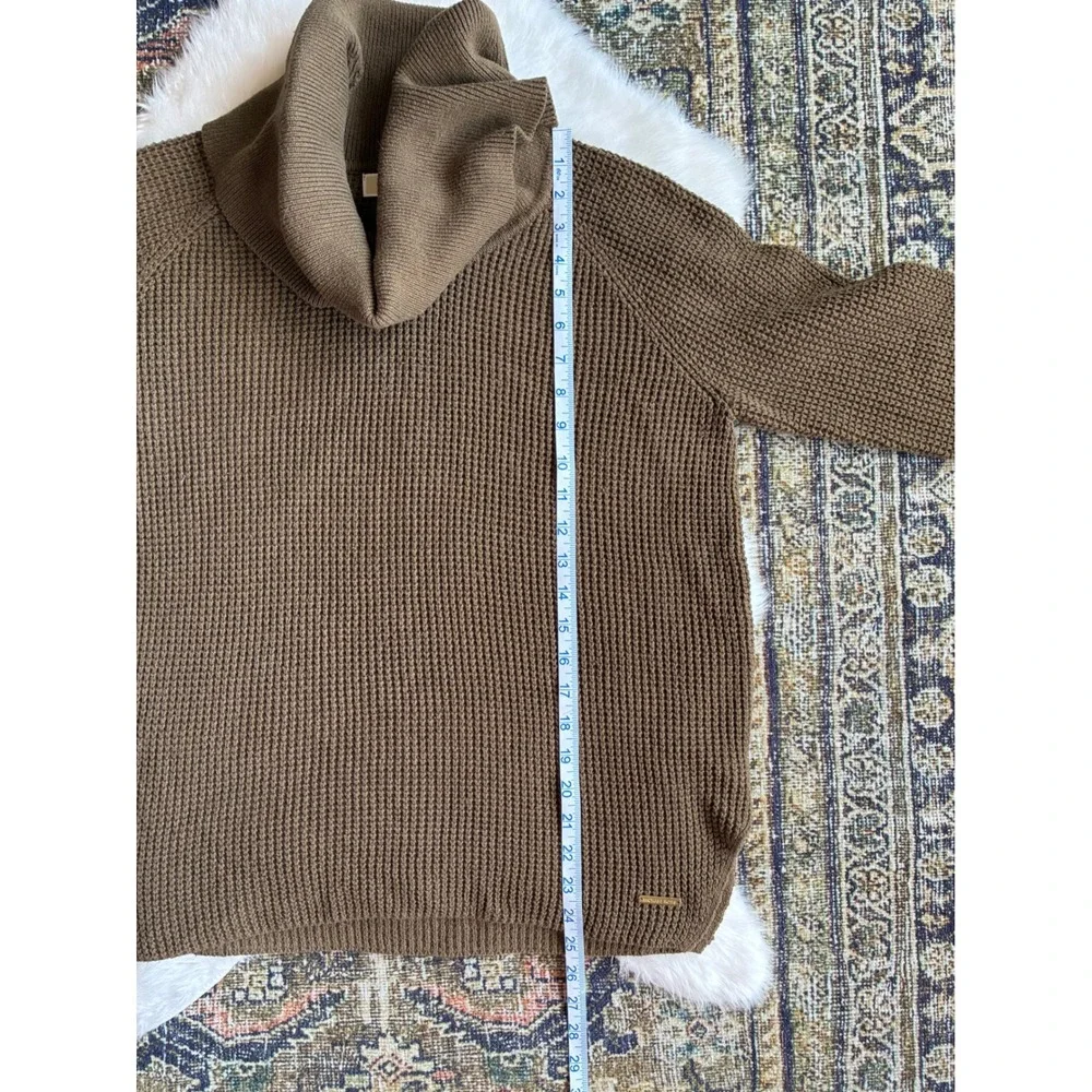Michael Kors Womens Brown Waffle Knit Turtleneck Sweater‎ Pullover M